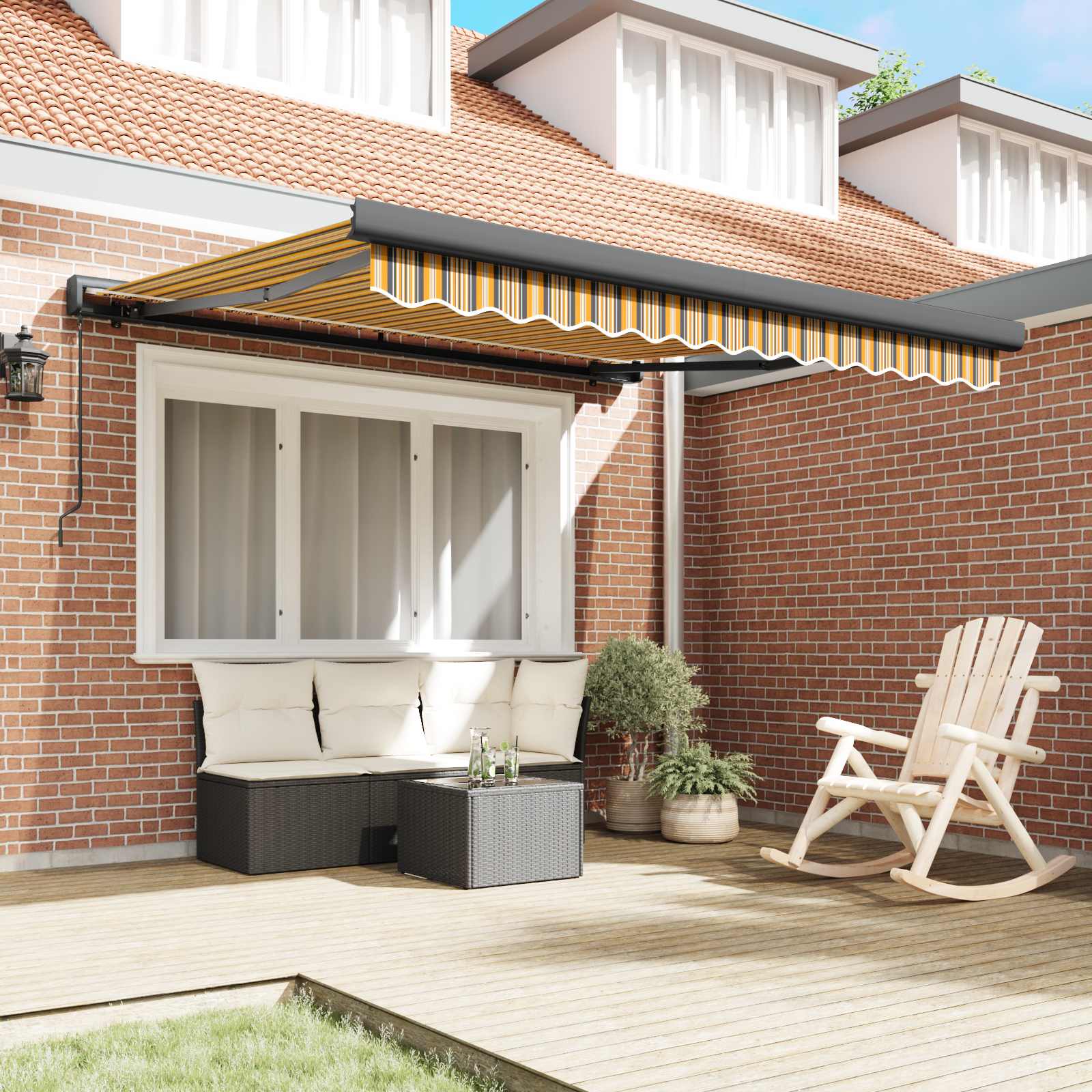 Tenda retrattile Multicolore 350 x 250 cm Tela e Alluminio