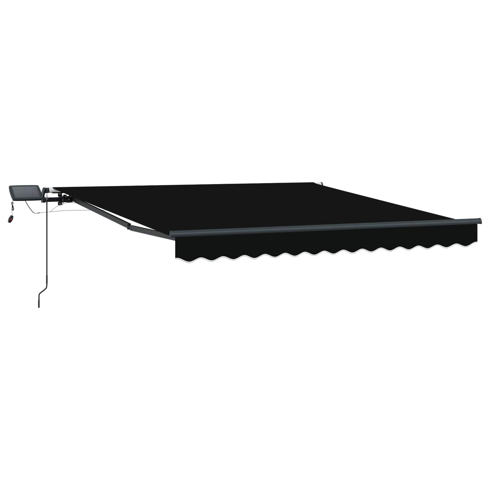 Tenda retrattile Nero 350 x 250 cm Tessuto e Alluminio