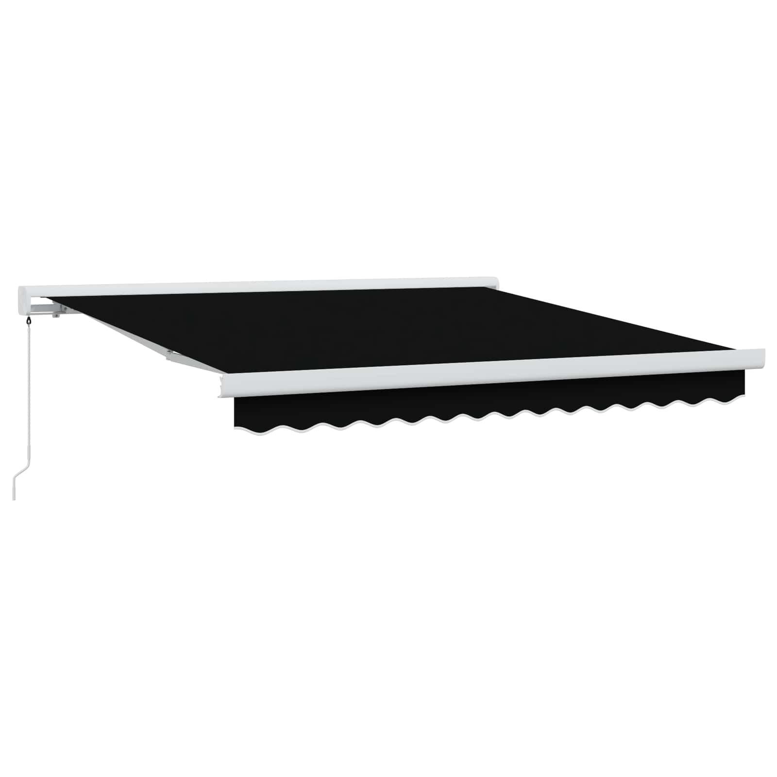 Tenda retrattile Nero 350 x 250 cm Tela e Alluminio