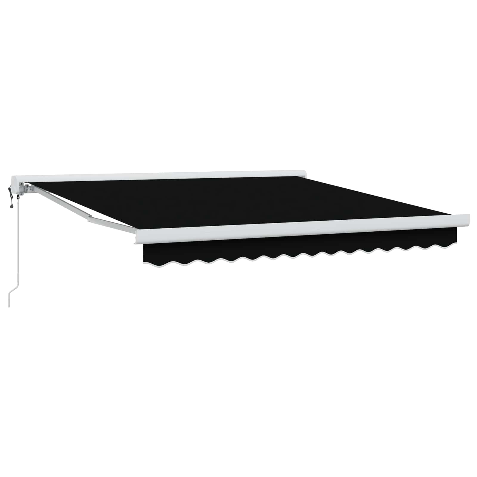Tenda retrattile Nero 350 x 250 cm Tessuto e Metallo