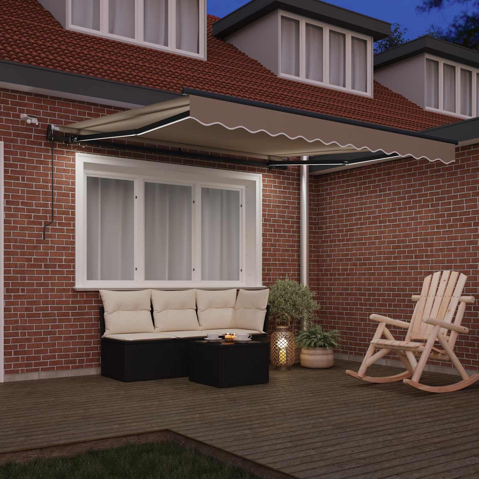 Tenda retrattile Beige 350 x 250 cm Poliestere