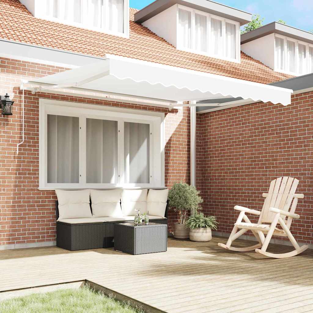Tenda retrattile Bianco 350 x 250 cm Poliestere e Alluminio