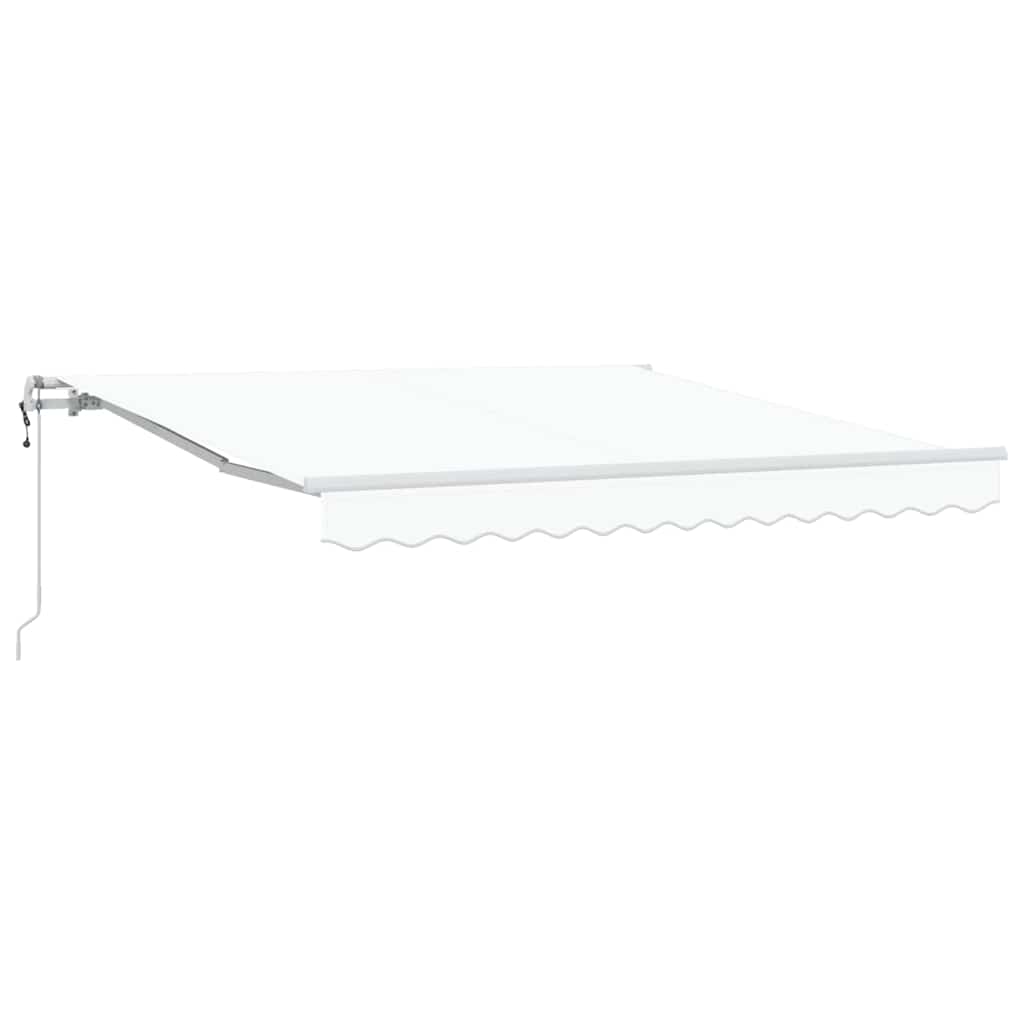 Tenda retrattile Bianco 350 x 250 cm Tessuto e Alluminio