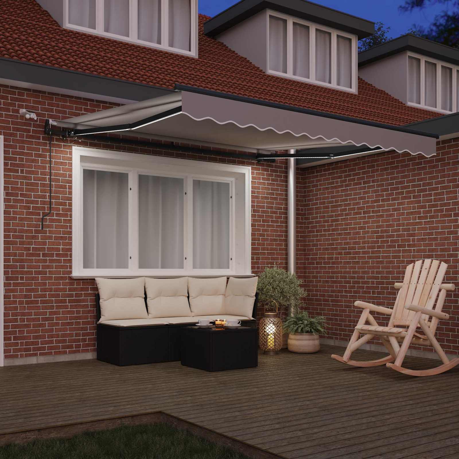 Tenda retrattile Grigio Chiaro 350 x 250 cm Poliestere