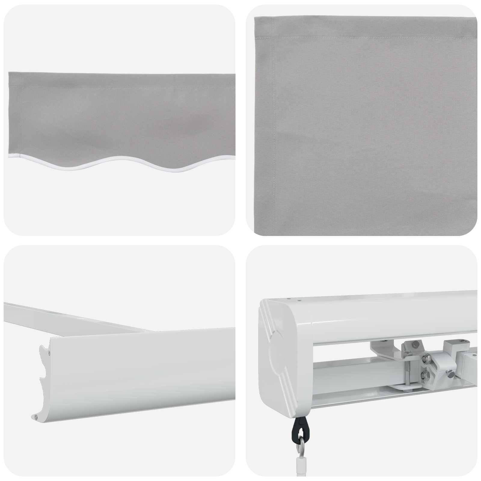 Tenda retrattile Grigio Chiaro 350 x 250 cm Tela e Alluminio
