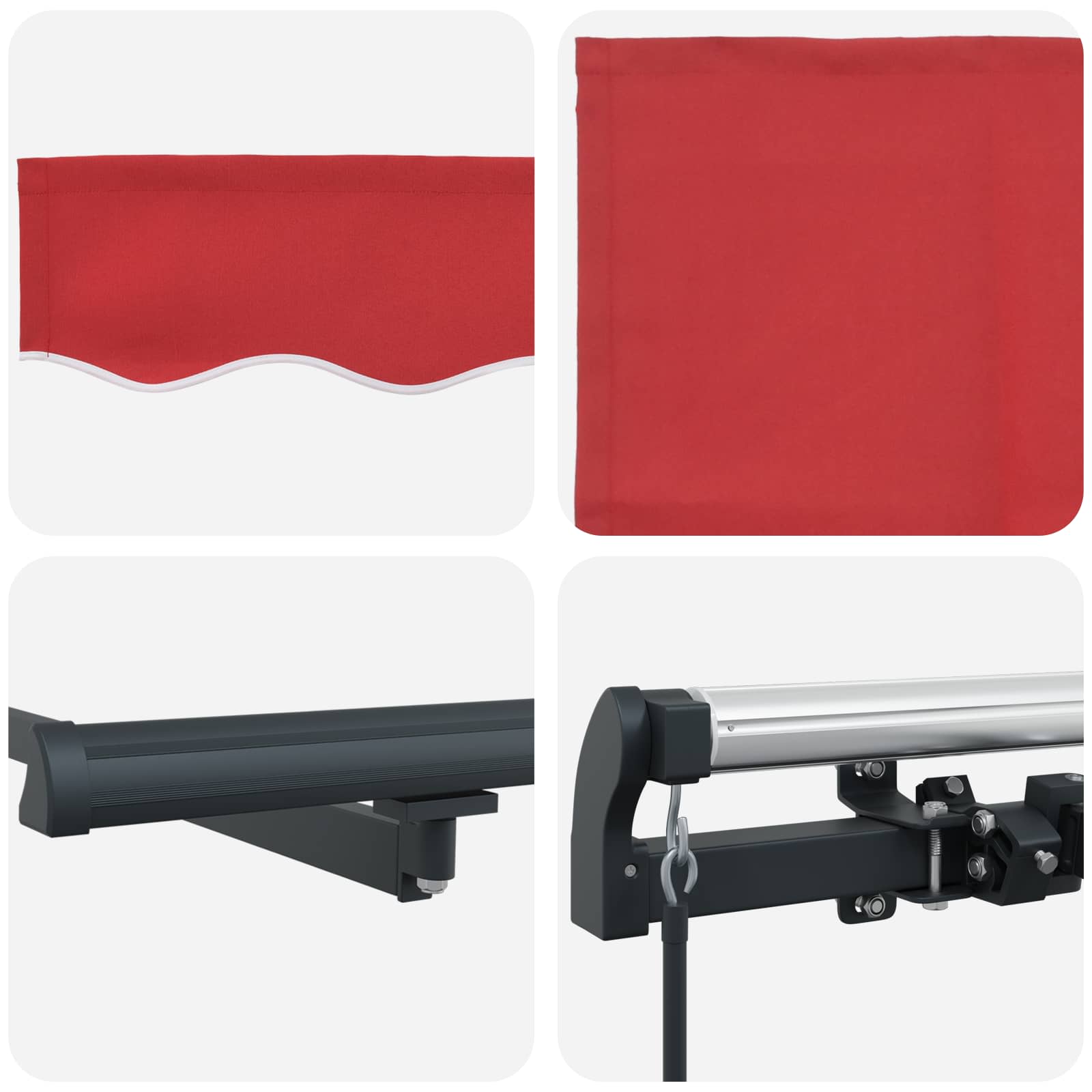 Tenda retrattile Rosso 350 x 250 cm Poliestere e Alluminio