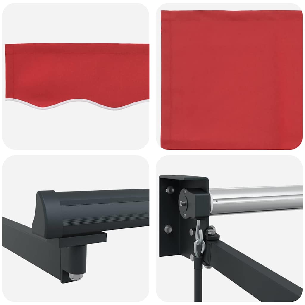 Tenda retrattile Rosso 350 x 250 cm 100% Poliestere e Alluminio