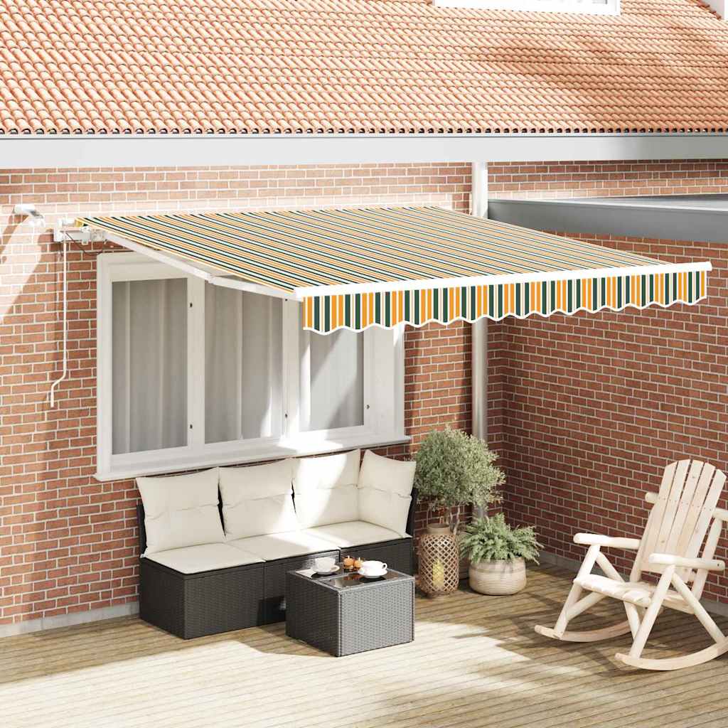 Tenda retrattile Verde e Giallo 350 x 250 cm Poliestere