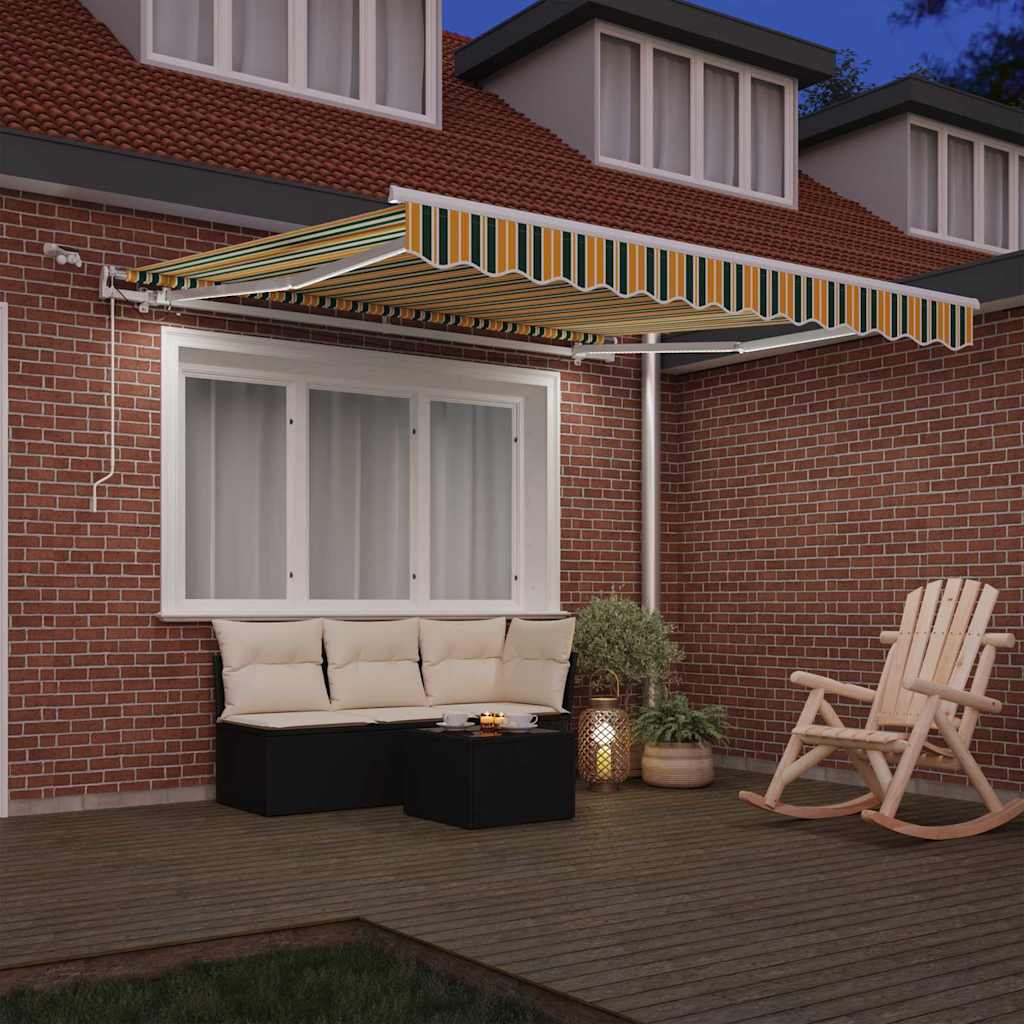 Tenda retrattile Verde e Giallo 350 x 250 cm Poliestere