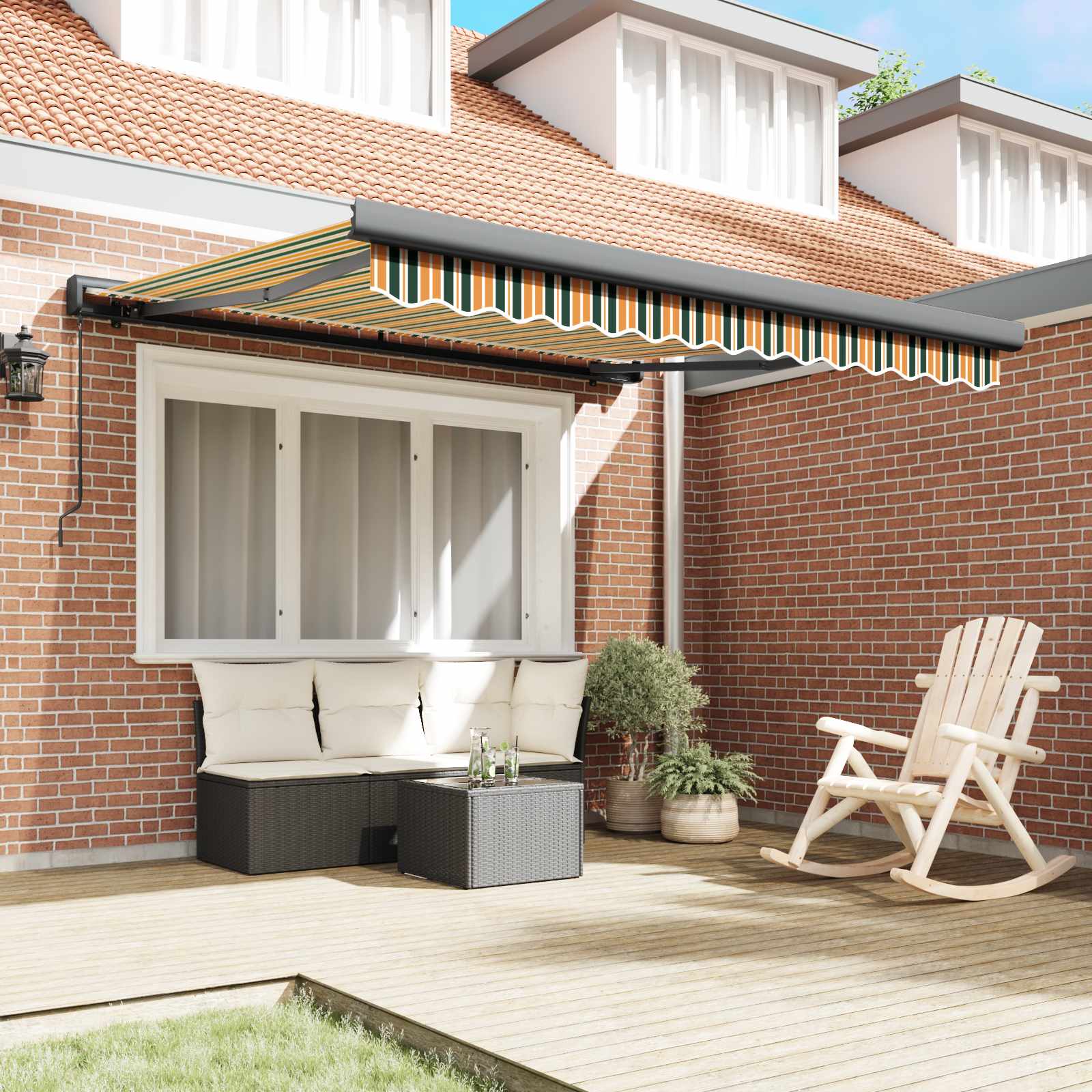 Tenda retrattile Multicolore 350 x 250 cm Tela e Alluminio