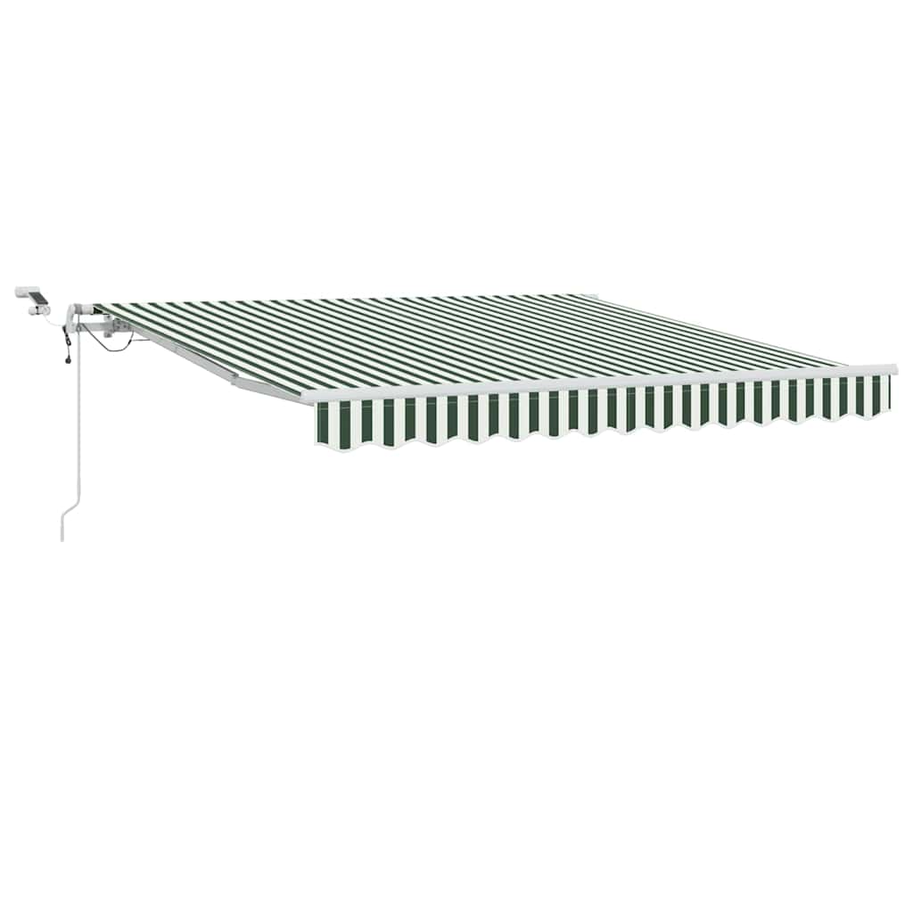 Tenda retrattile Verde e Bianco 350 x 250 cm Poliestere