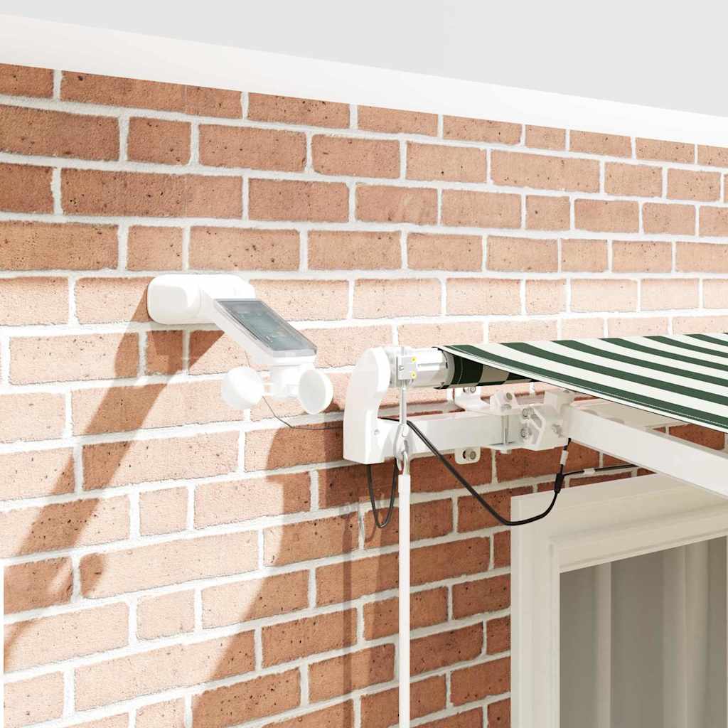 Tenda retrattile Verde e Bianco 350 x 250 cm Poliestere
