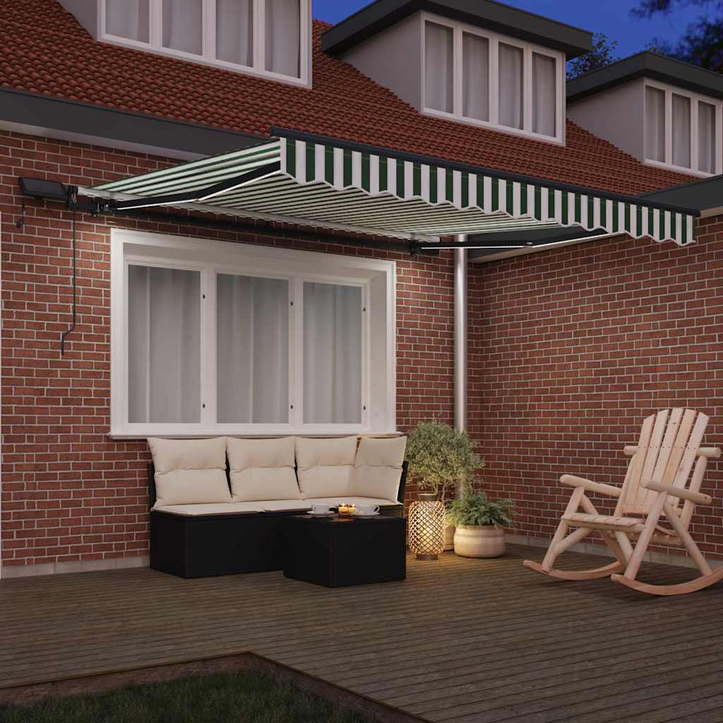 Tenda retrattile Verde e Bianco 350 x 250 cm