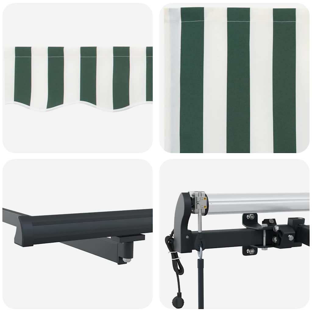 Tenda retrattile Verde e Bianco 350 x 250 cm