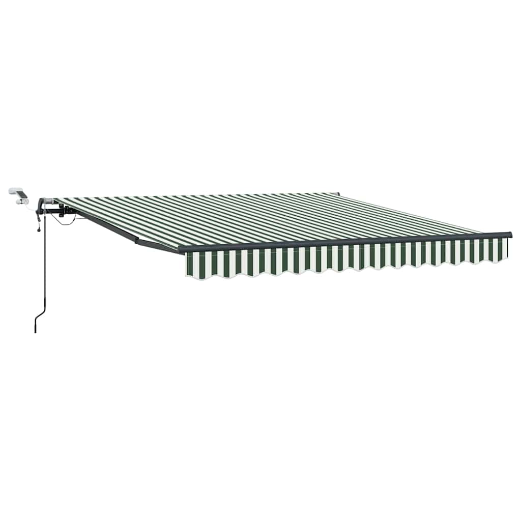 Tenda retrattile Verde e Bianco 350 x 250 cm Poliestere