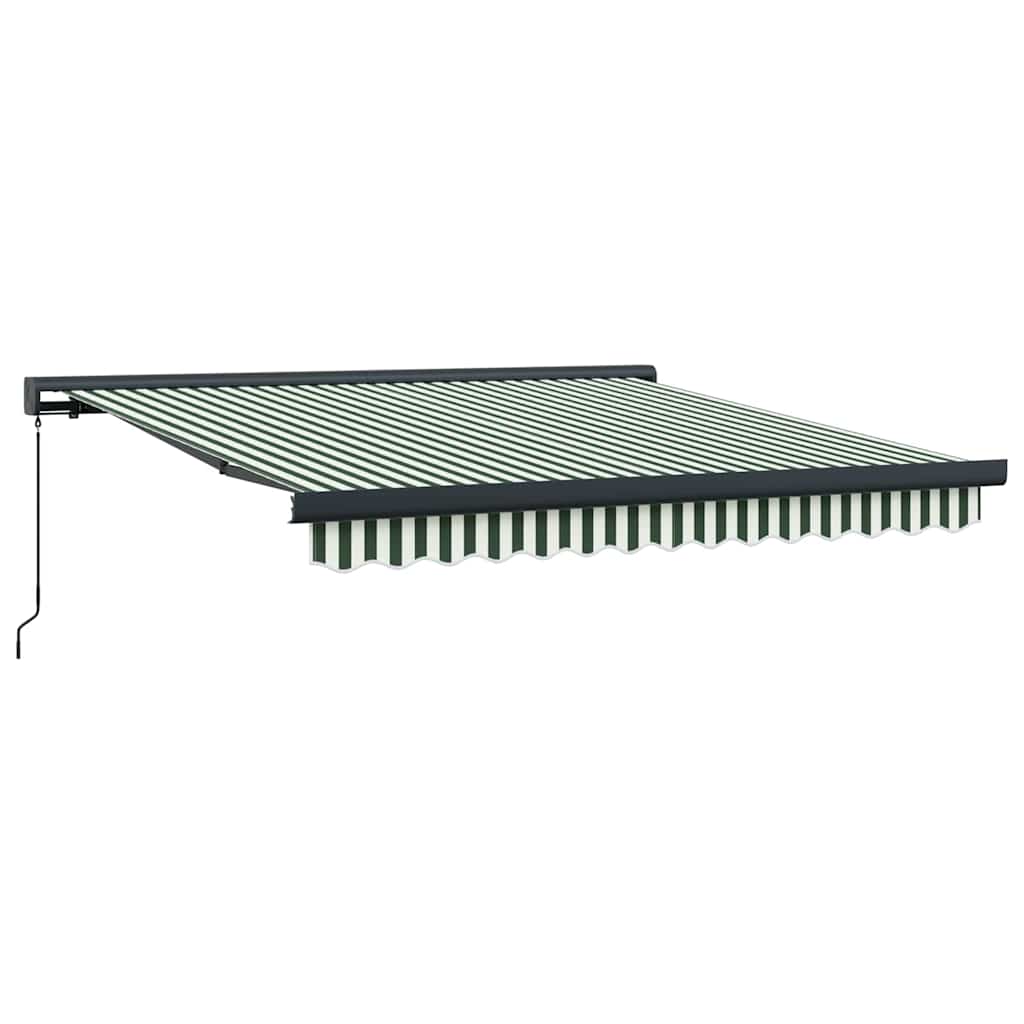Tenda retrattile Verde e Bianco 350 x 250 cm Tela e Alluminio
