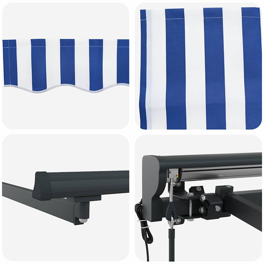 Tenda retrattile Blu e Bianco 400 × 300 cm