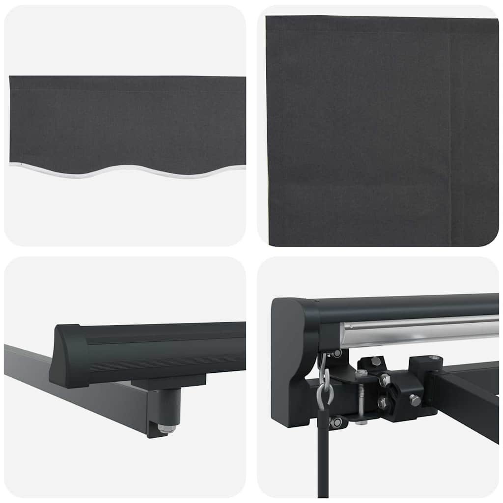 Tenda retrattile Antracite 400 × 300 cm Poliestere e Alluminio