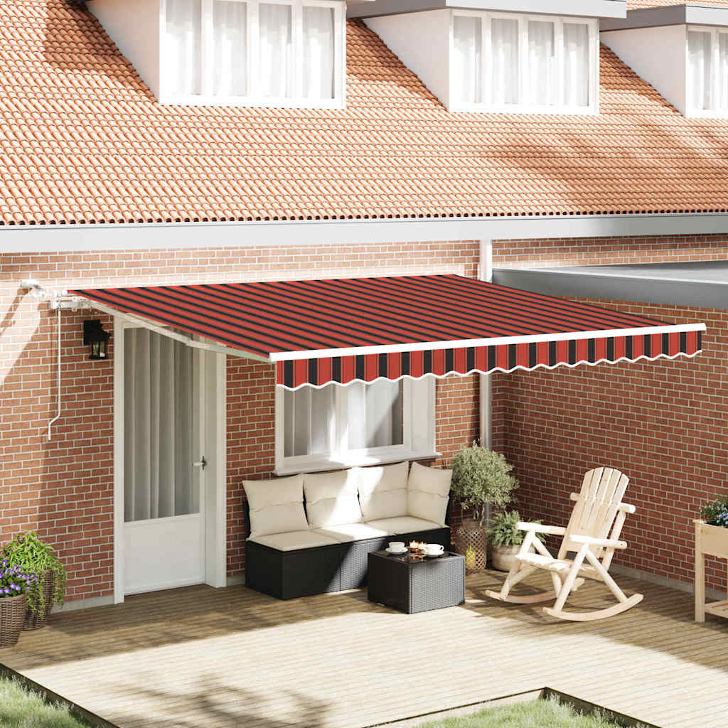 Tenda retrattile Arancione e Marrone 400 × 300 cm Poliestere