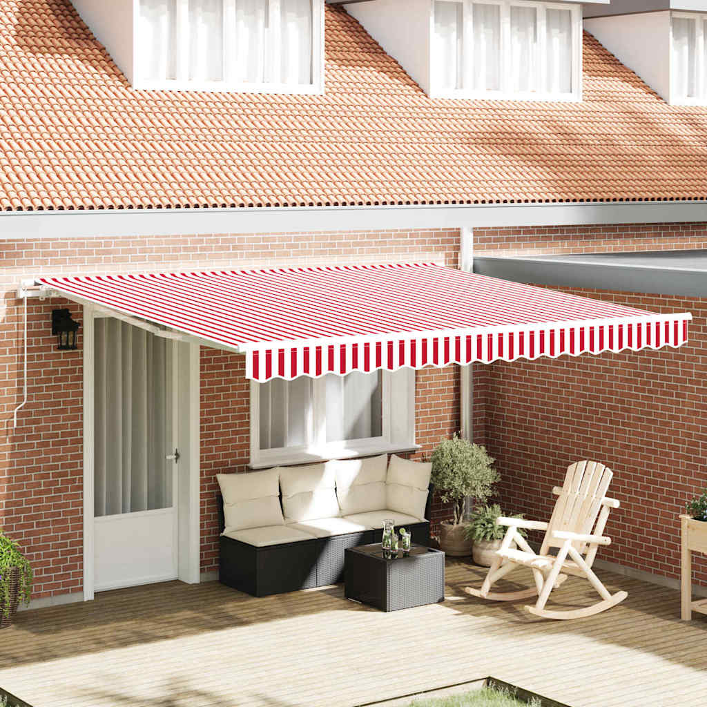 Tenda retrattile Rosso e Bianco 400 × 300 cm