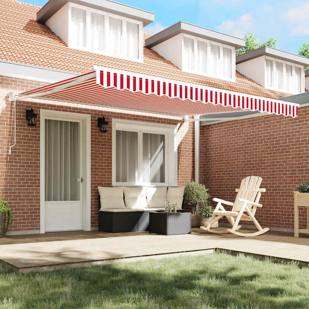 Tenda retrattile Rosso e Bianco 400 × 300 cm