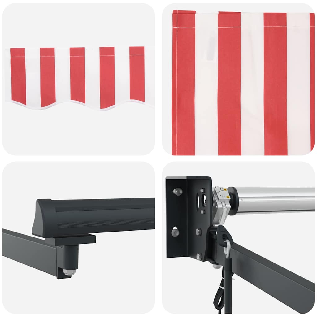 Tenda retrattile Rosso e Bianco 400 × 300 cm