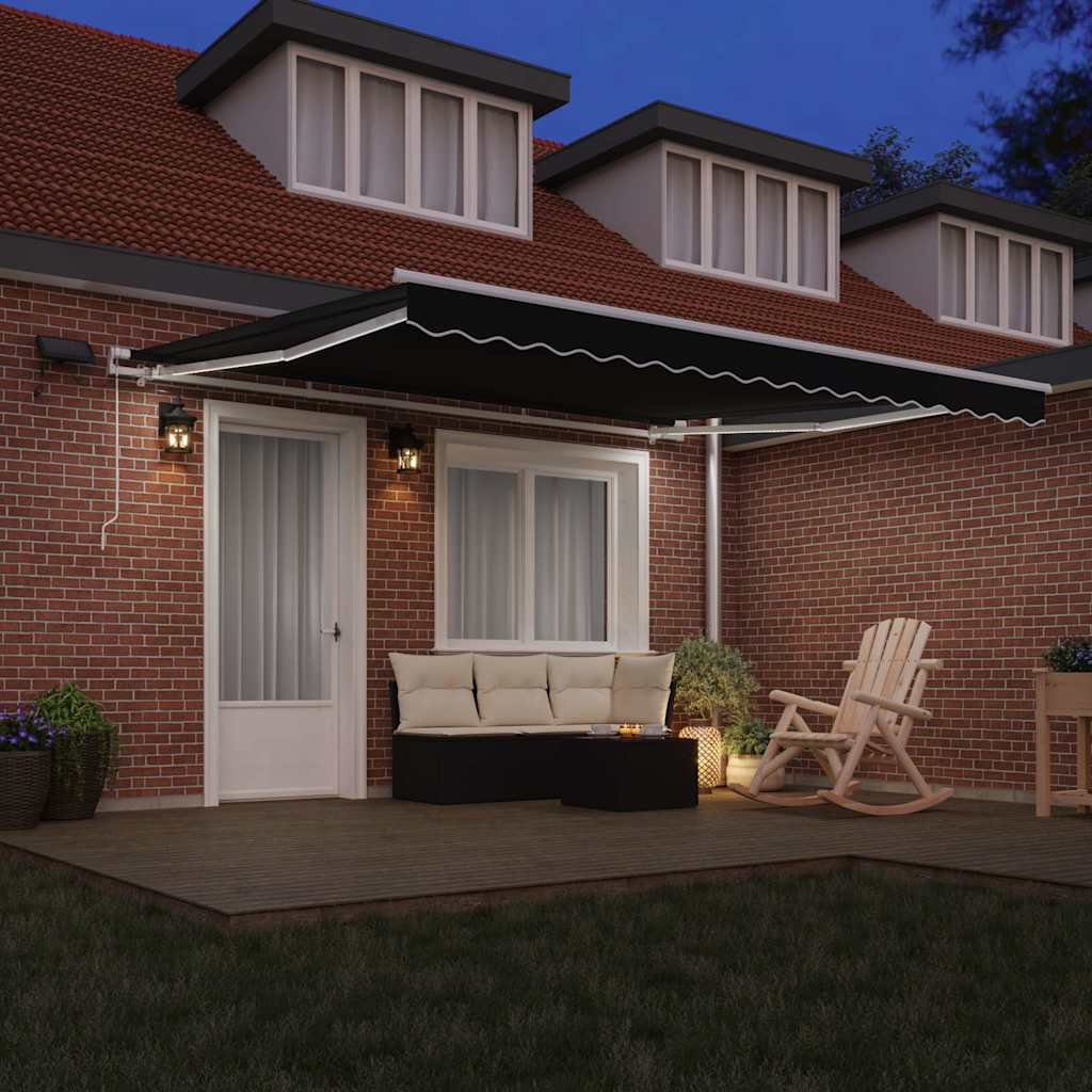 Tenda retrattile Nero 400 × 300 cm Tessuto e Alluminio