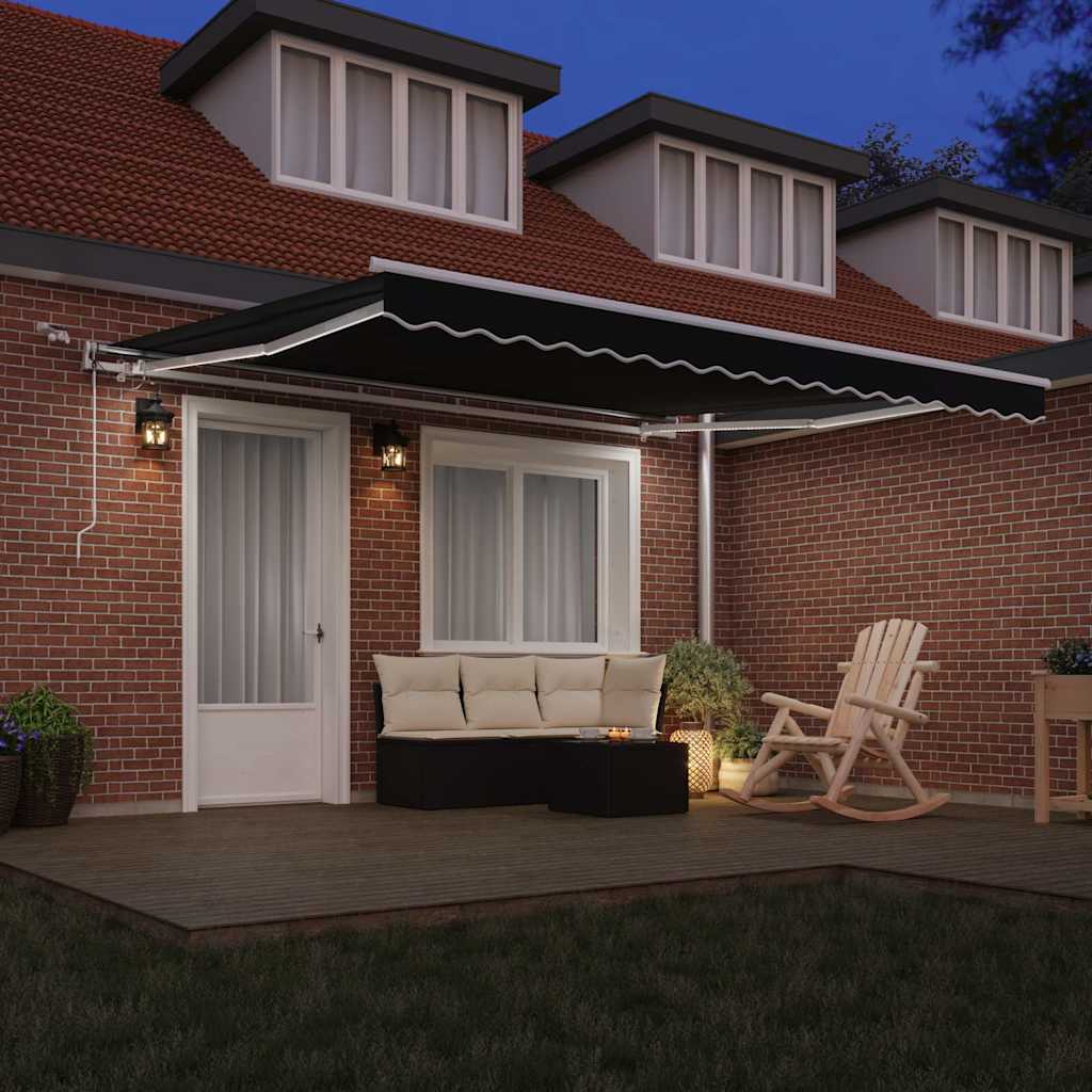 Tenda retrattile Nero 400 × 300 cm Poliestere