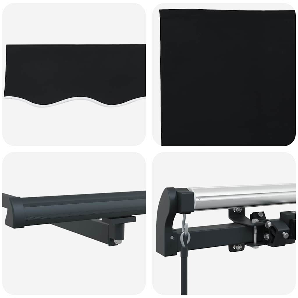 Tenda retrattile Nero 400 × 300 cm Poliestere e Alluminio