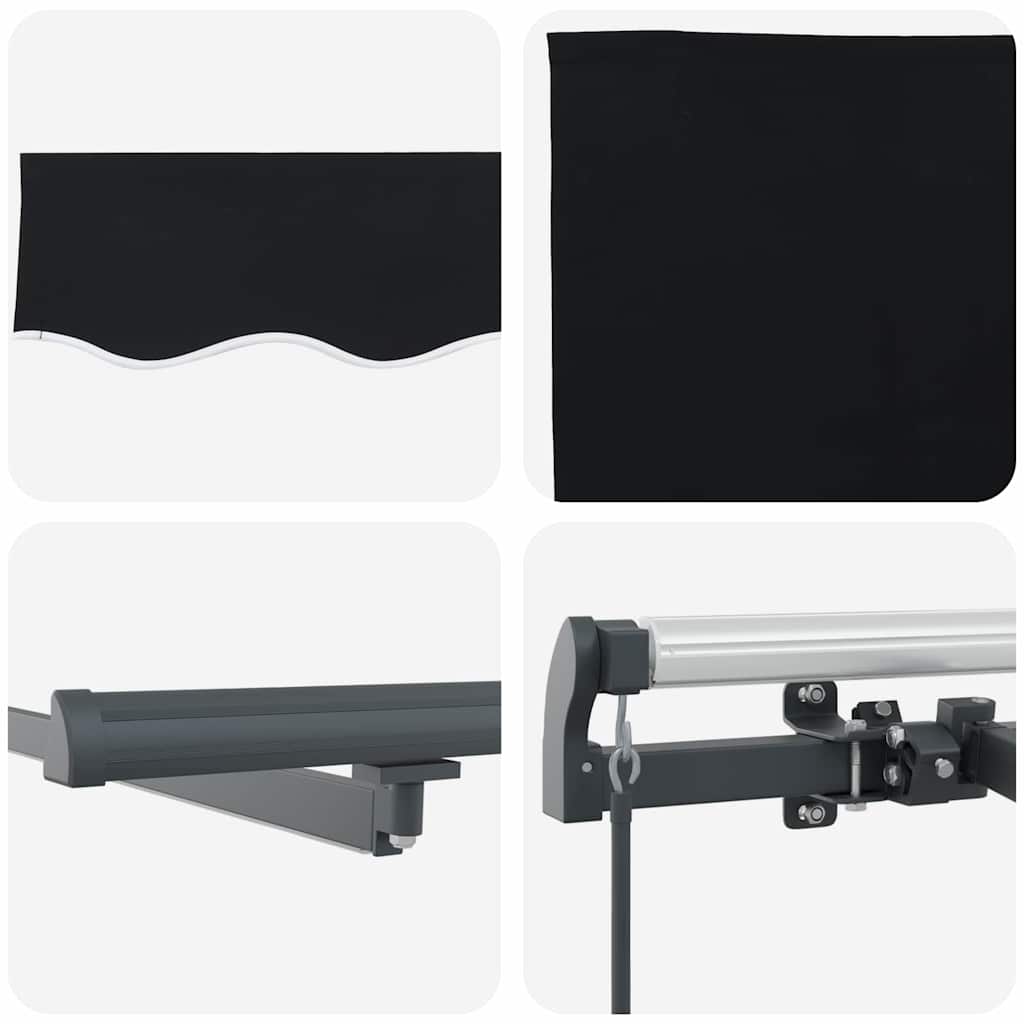 Tenda retrattile Nero 400 × 300 cm Tessuto e Alluminio