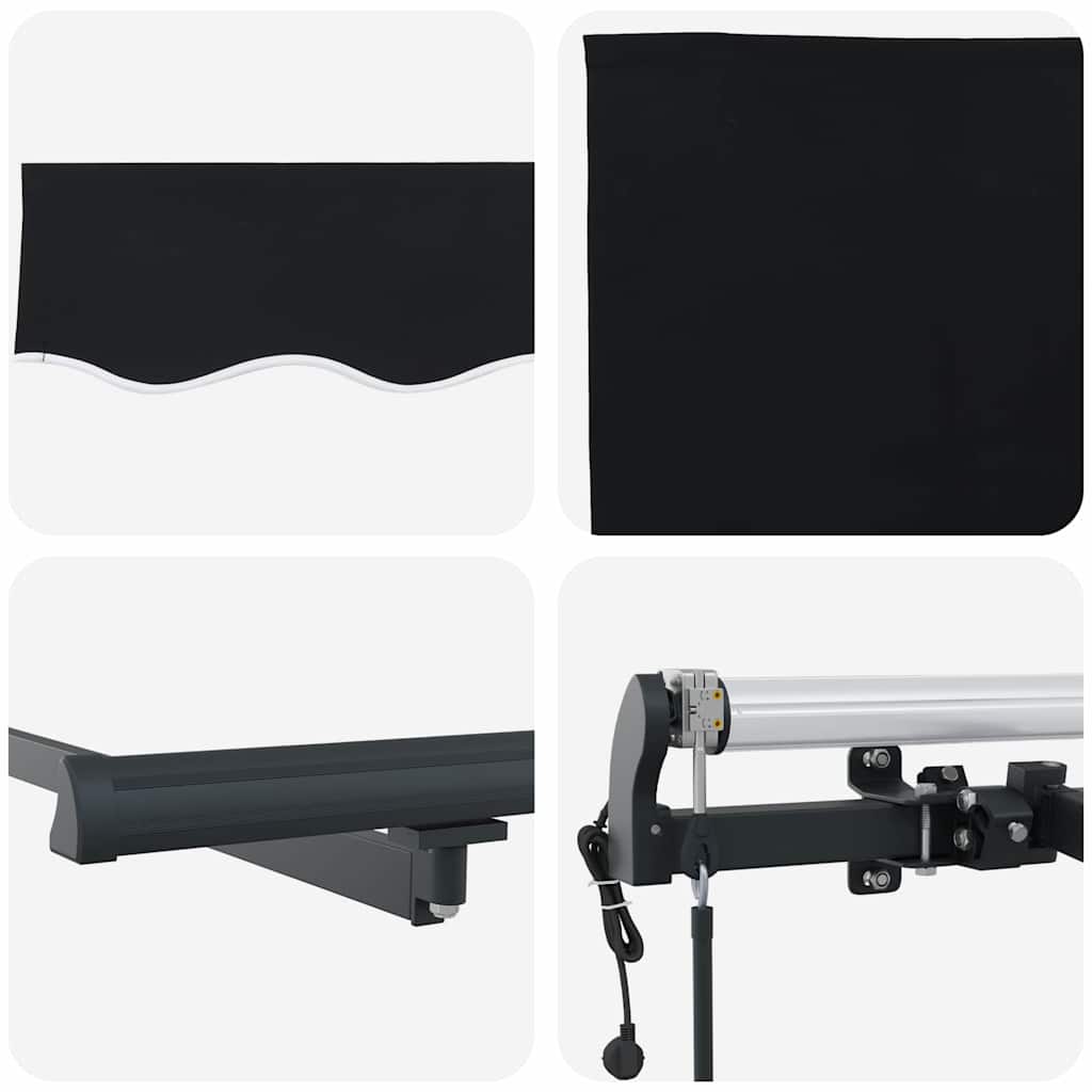 Tenda retrattile Nero 400 × 300 cm Tessuto e Alluminio