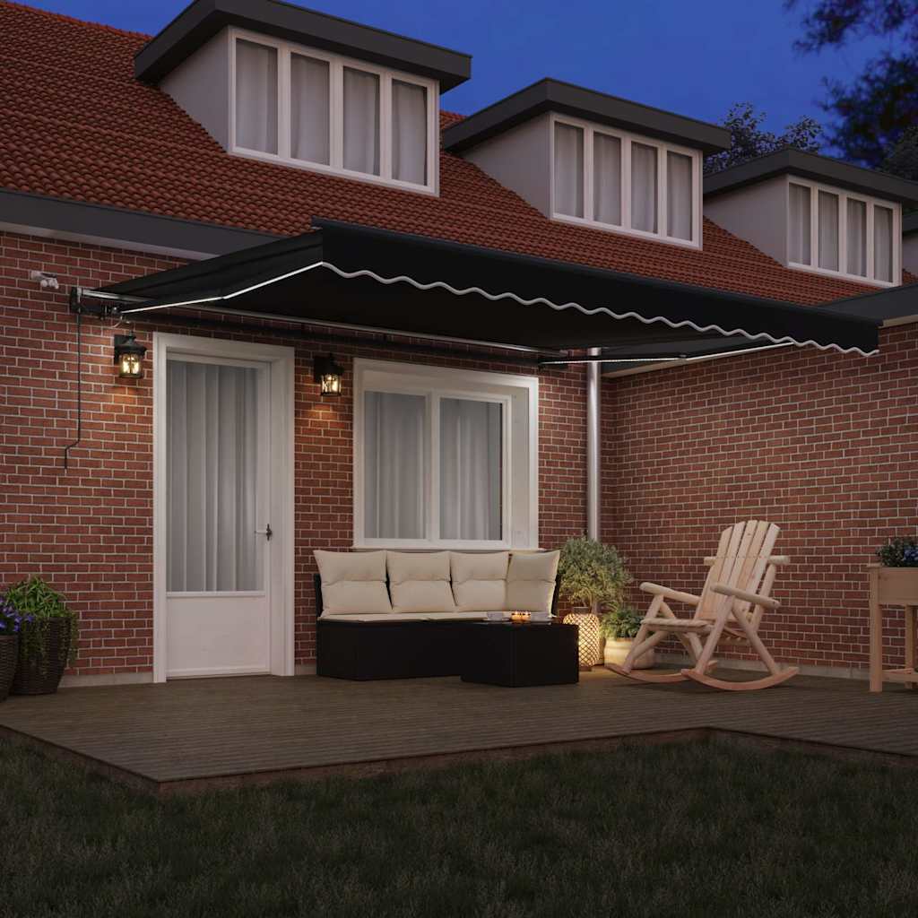 Tenda retrattile Nero 400 × 300 cm Poliestere