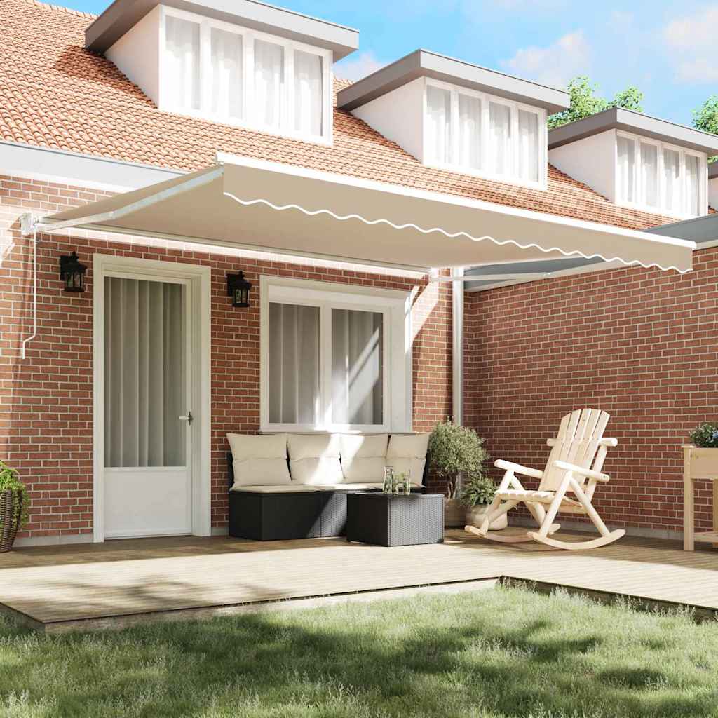 Tenda retrattile Beige 400 × 300 cm Poliestere e Metallo