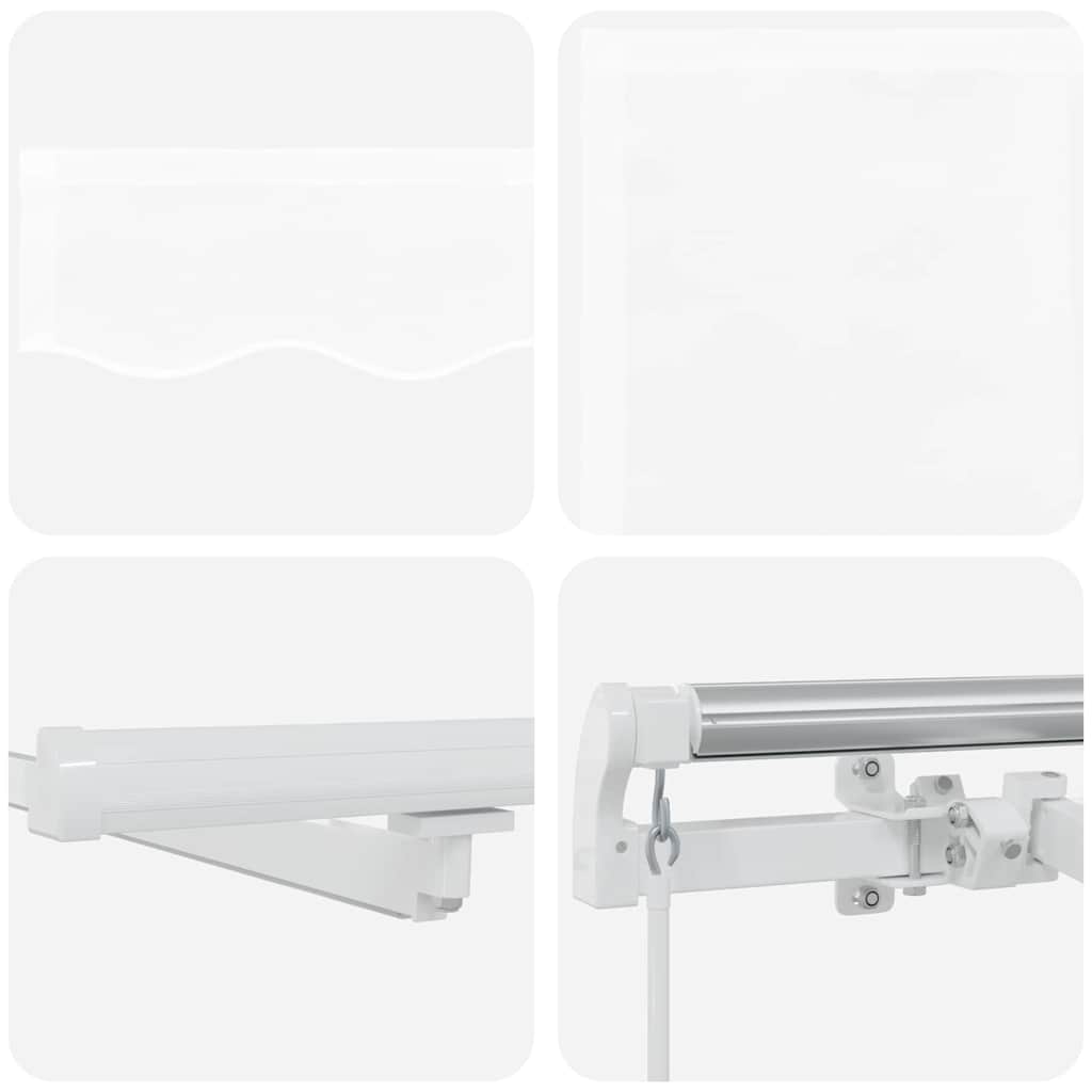 Tenda retrattile Bianco 400 × 300 cm Tessuto e Alluminio