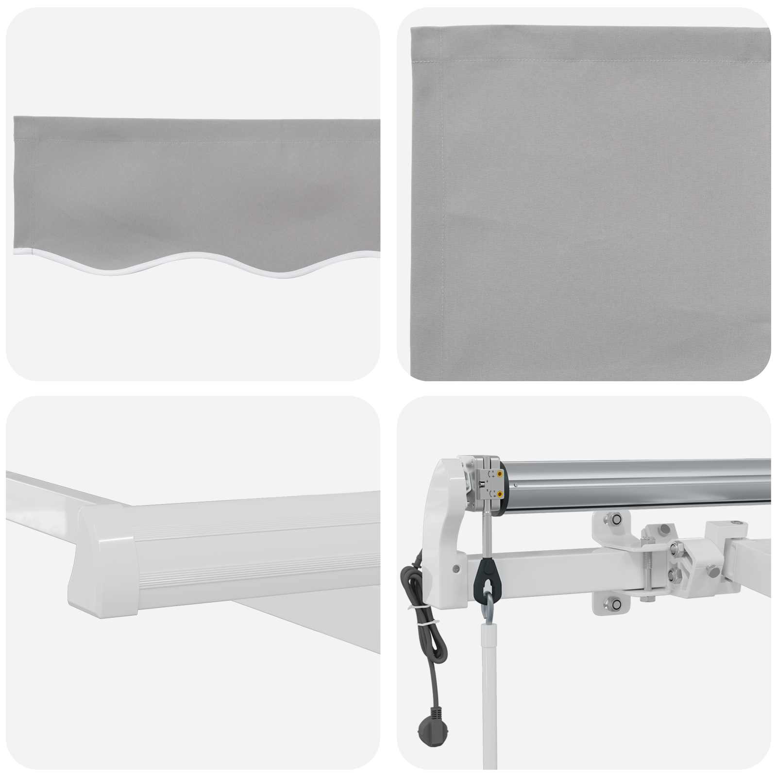 Tenda retrattile Grigio Chiaro 400 × 300 cm Tessuto e Alluminio