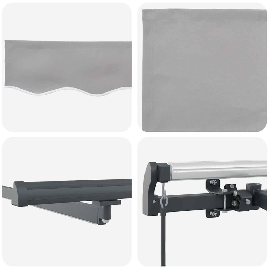 Tenda retrattile Grigio Chiaro 400 × 300 cm Tessuto e Alluminio