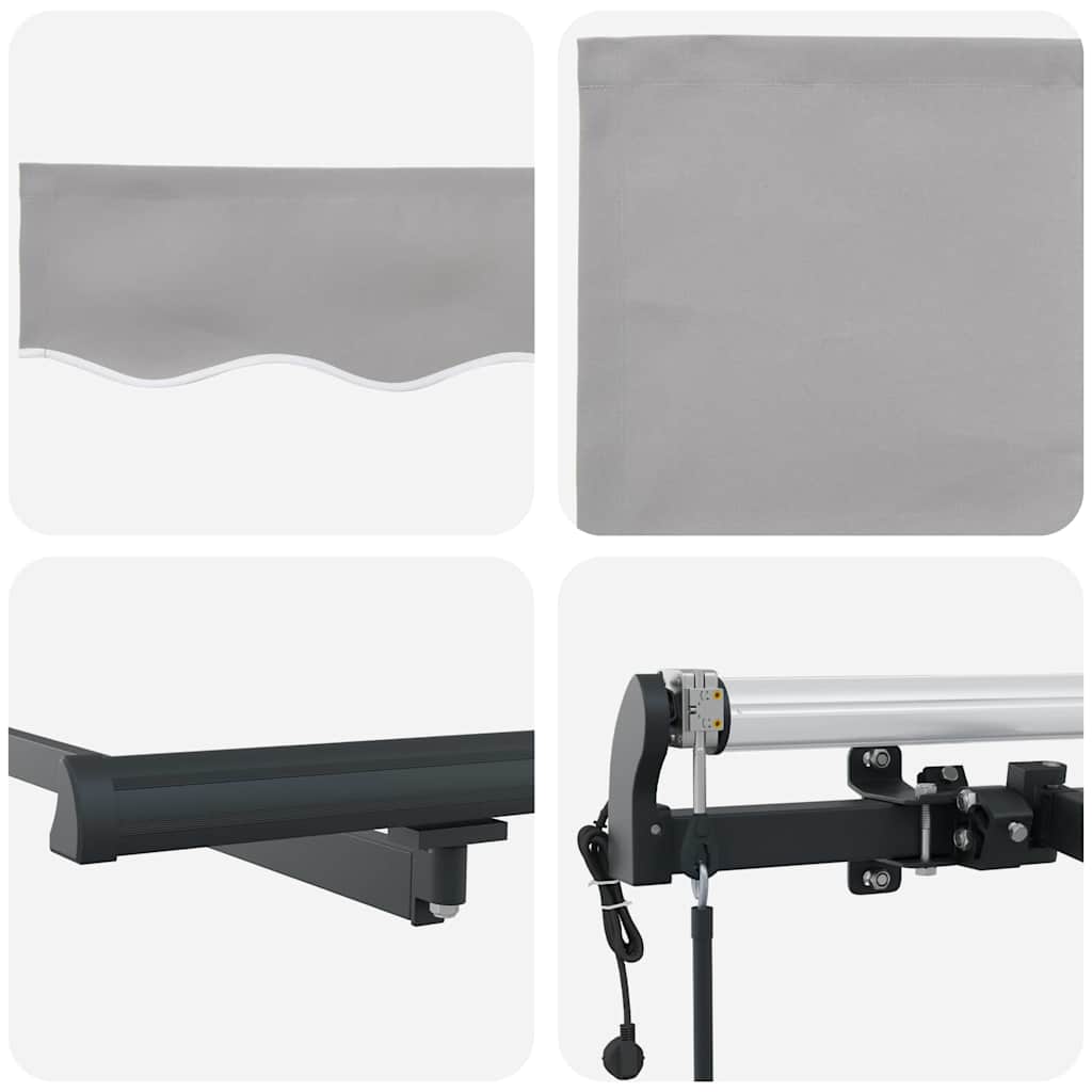 Tenda retrattile Grigio Chiaro 400 × 300 cm Tessuto e Alluminio