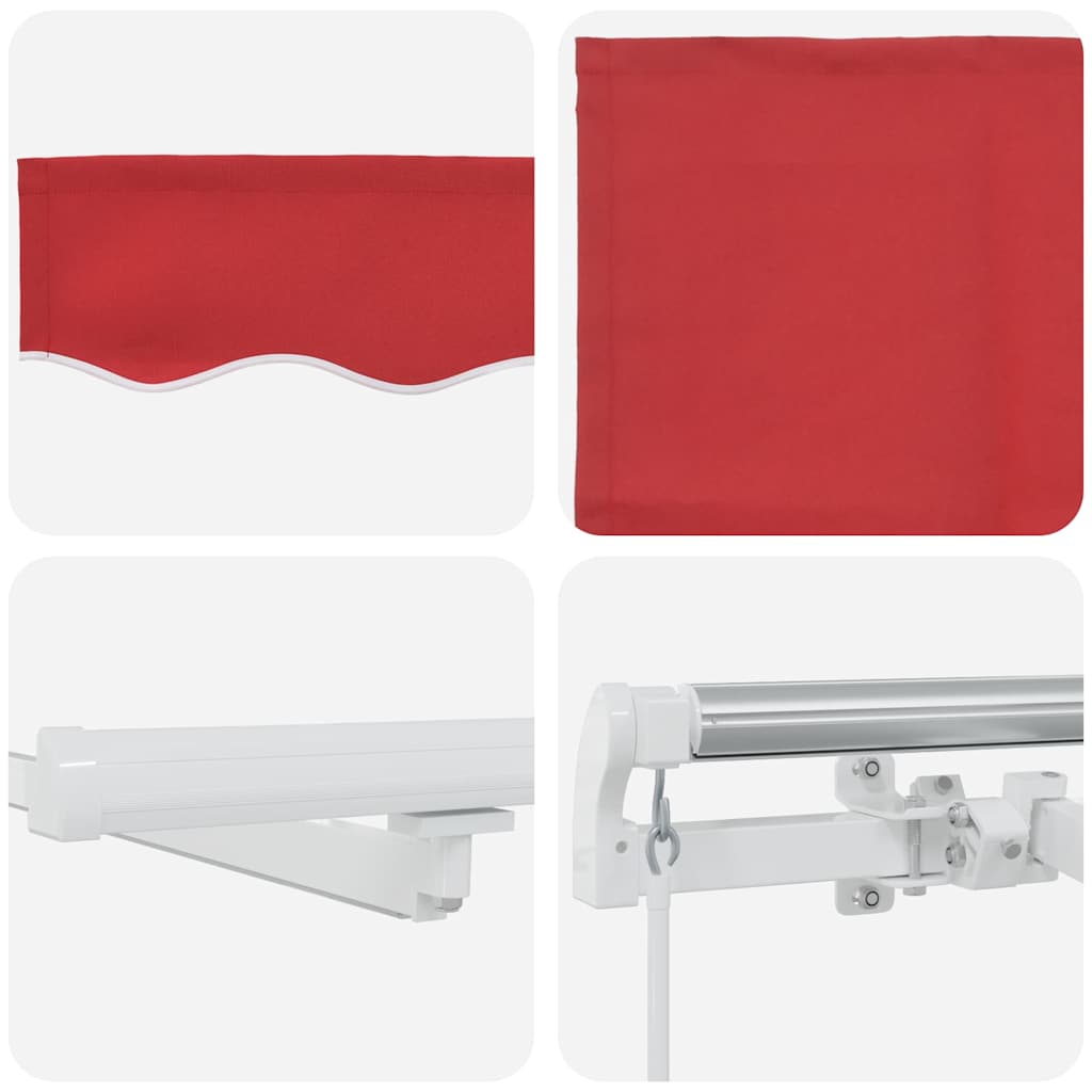 Tenda retrattile Rosso 400 × 300 cm Tessuto e Alluminio