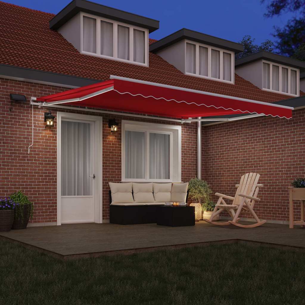Tenda retrattile Rosso 400 × 300 cm Tessuto e Alluminio