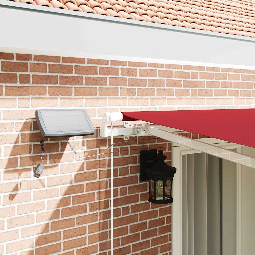 Tenda retrattile Rosso 400 × 300 cm Tessuto e Alluminio