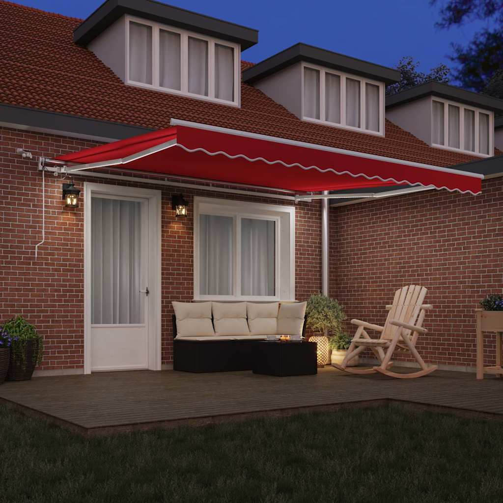 Tenda retrattile Rosso 400 × 300 cm Poliestere