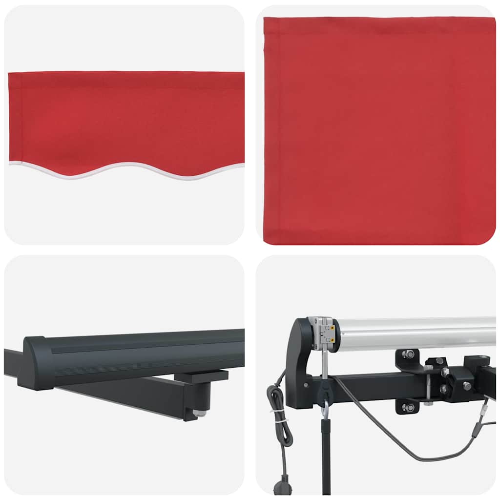 Tenda retrattile Rosso 400 × 300 cm Poliestere