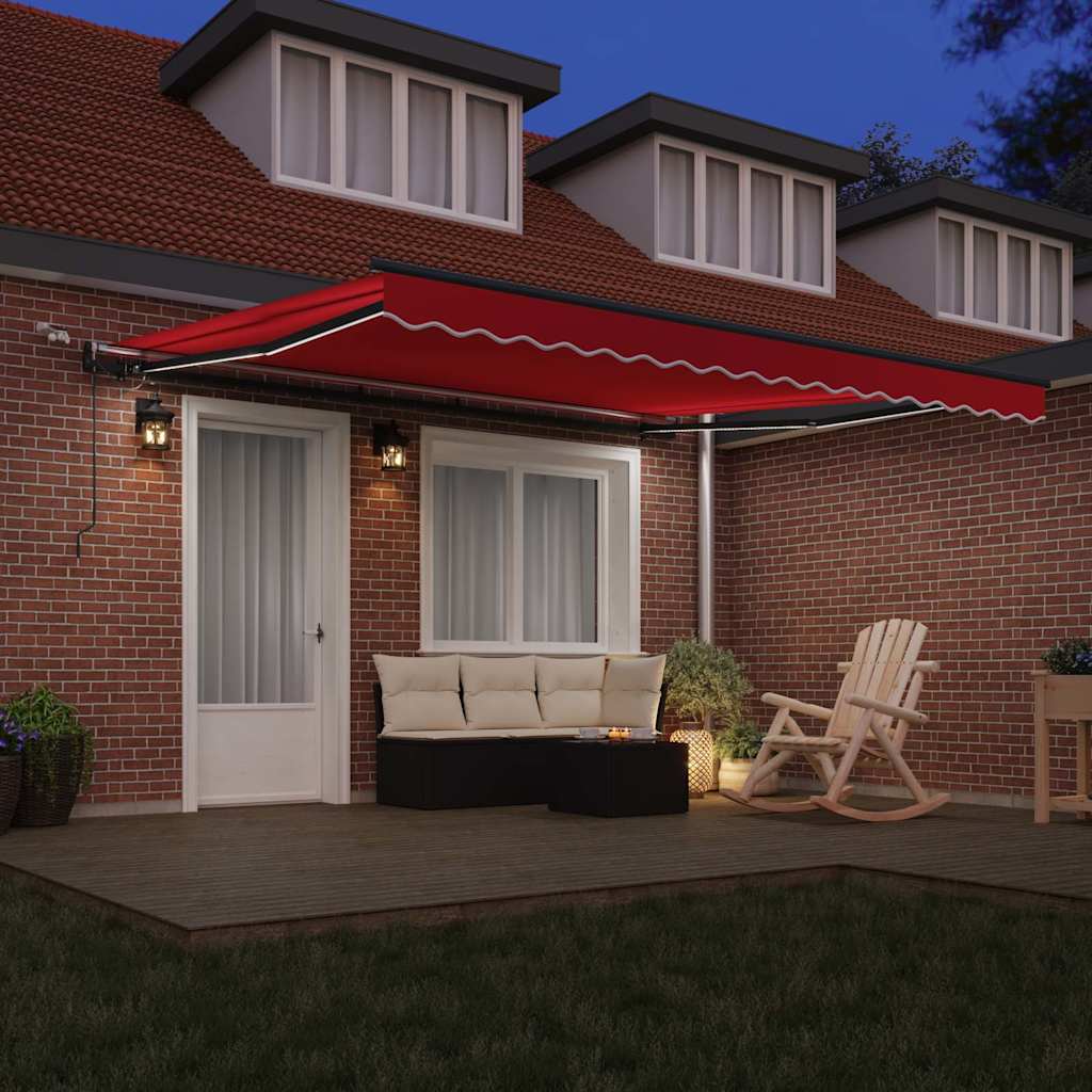 Tenda retrattile Rosso 400 × 300 cm Poliestere