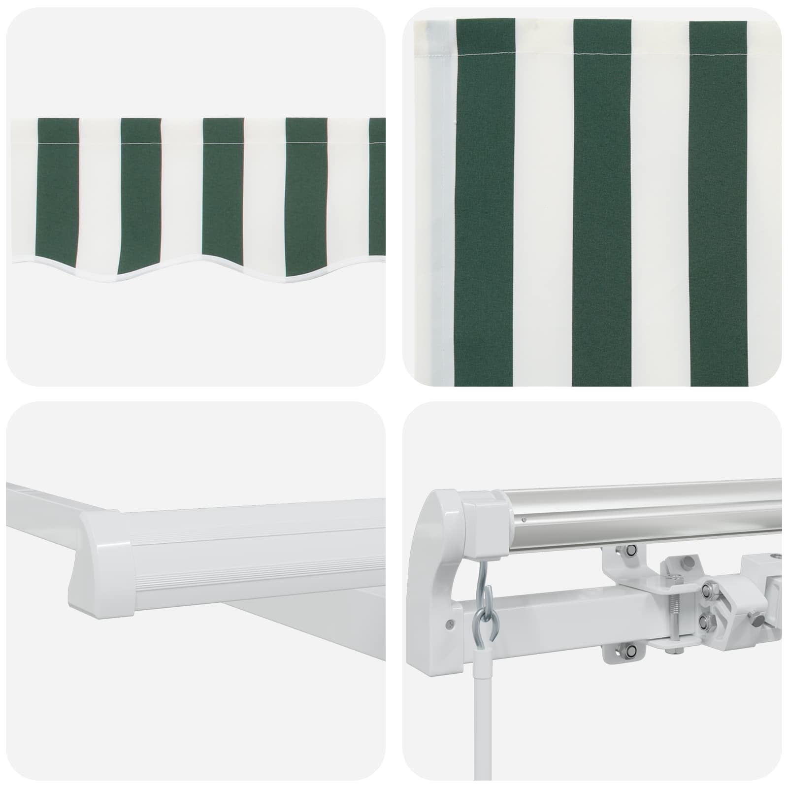 Tenda retrattile Verde e Bianco 400 × 300 cm