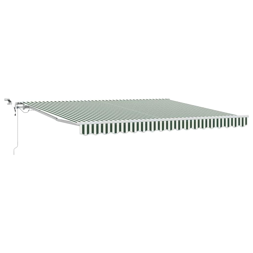 Tenda retrattile Verde e Bianco 400 × 300 cm Poliestere