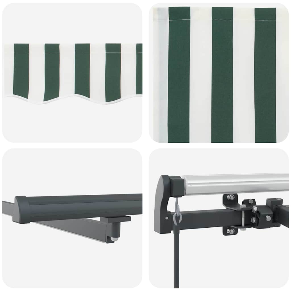 Tenda retrattile Verde e Bianco 400 × 300 cm