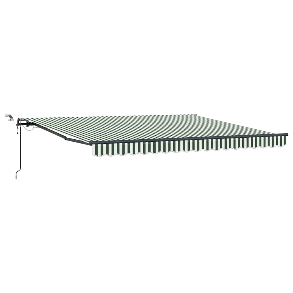 Tenda retrattile Verde e Bianco 400 × 300 cm Poliestere