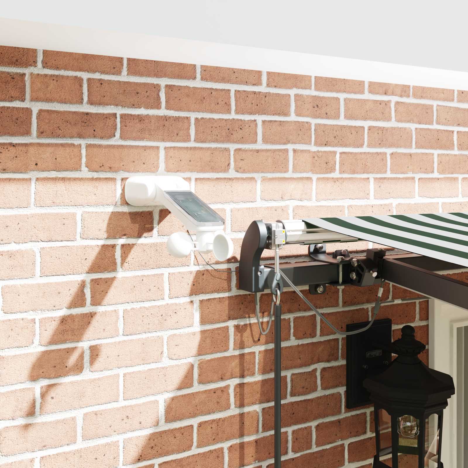 Tenda retrattile Verde e Bianco 400 × 300 cm Poliestere