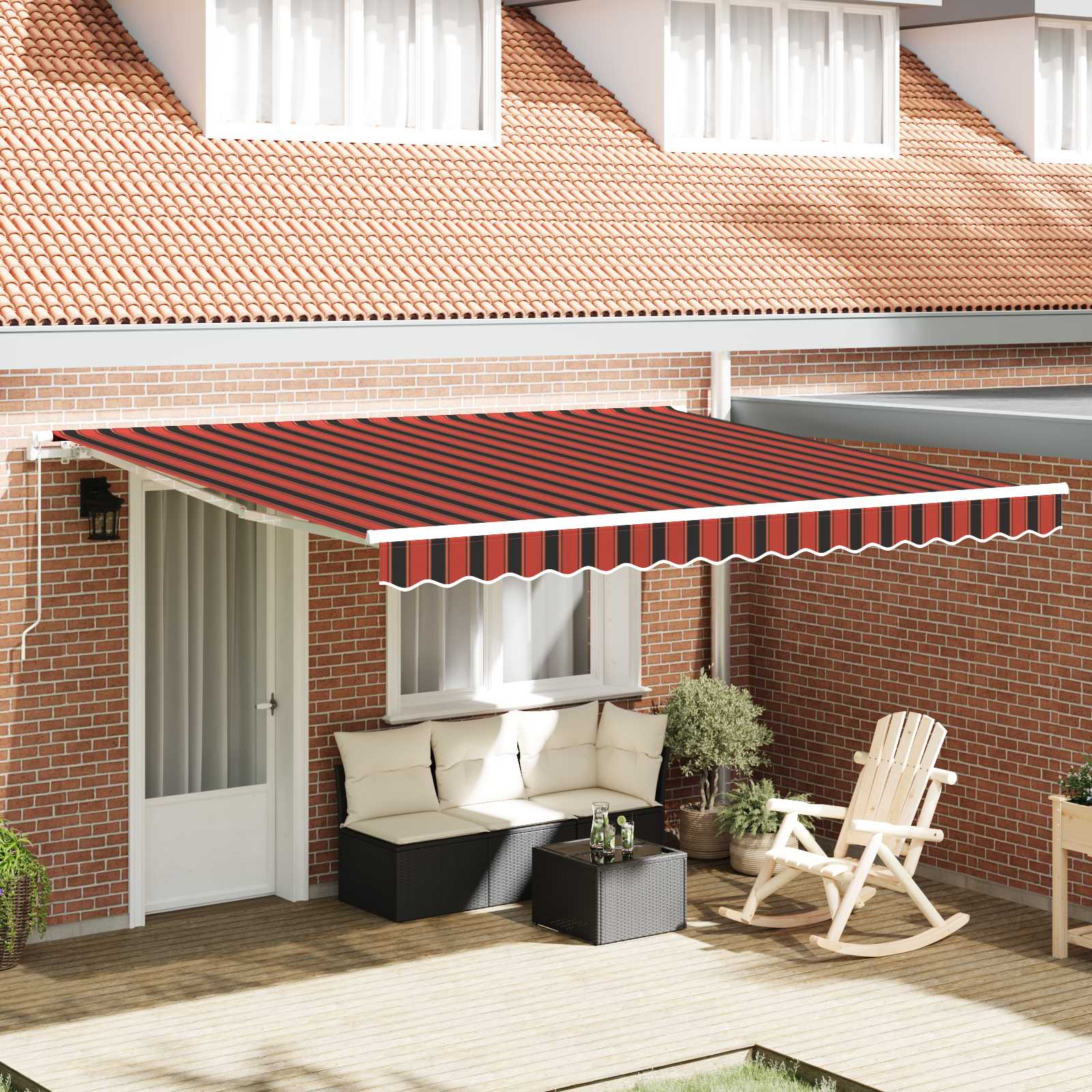 Tenda retrattile Arancione 400 × 350 cm Poliestere e Alluminio