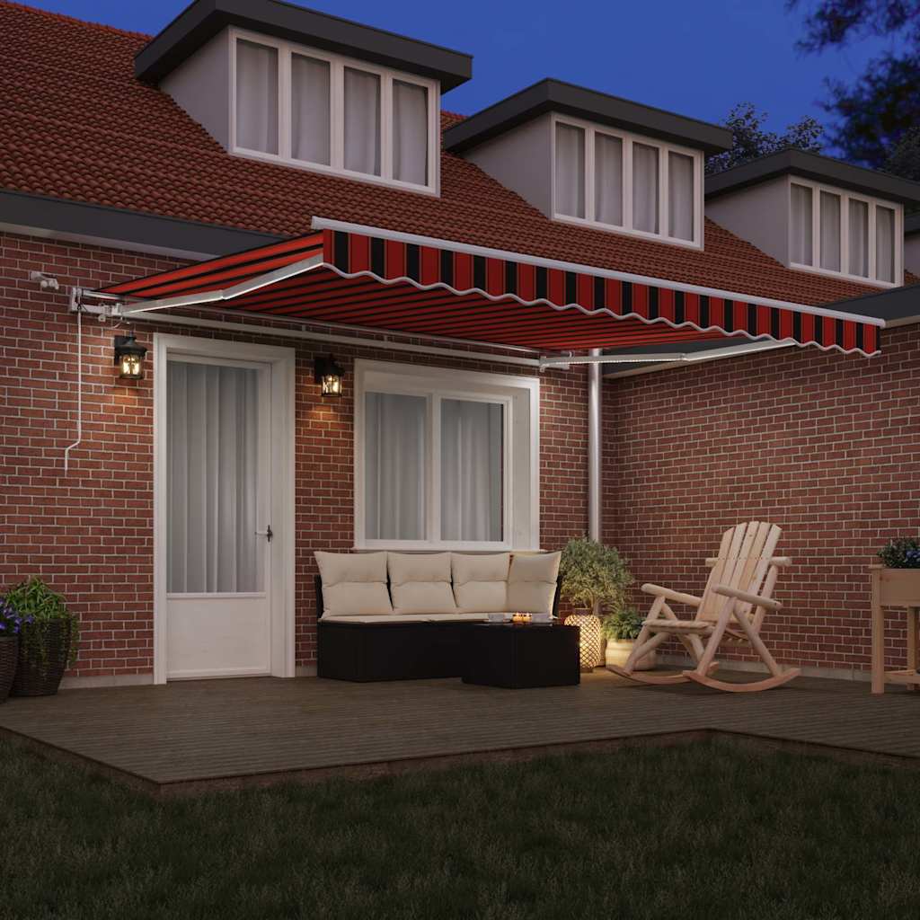 Tenda retrattile Arancione e Marrone 400 × 350 cm Poliestere